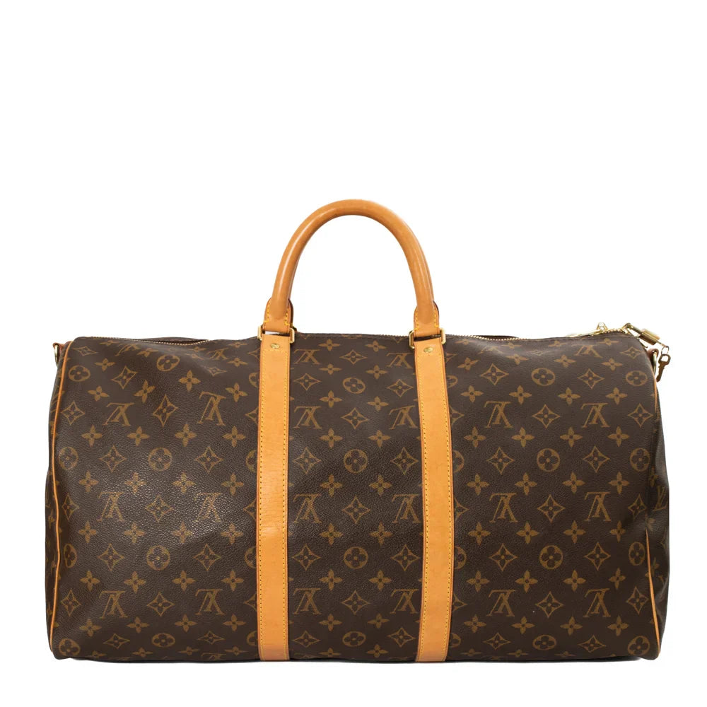 Sac Keepall 50 Vintage en toile monogram marron