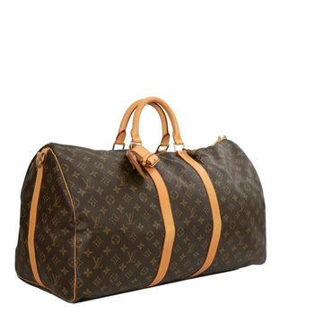 Sac Keepall 55 Vintage en toile monogram marron