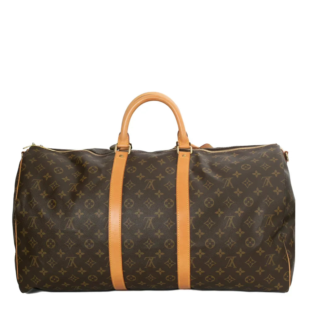 Sac Keepall 55 Vintage en toile monogram marron