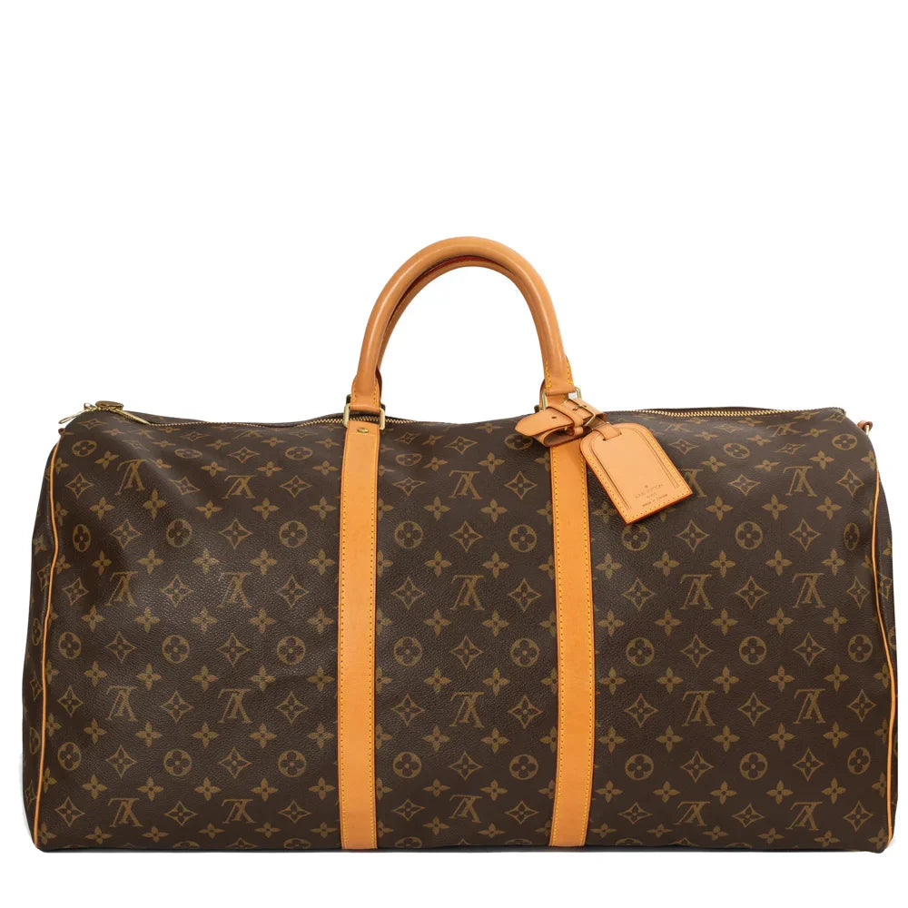 Sac Keepall 60 Vintage en toile monogram marron