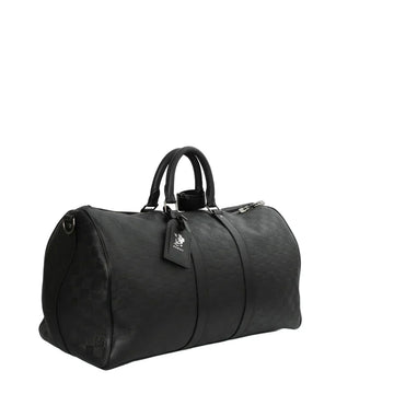 Sac Keepall 45 en toile damier noir
