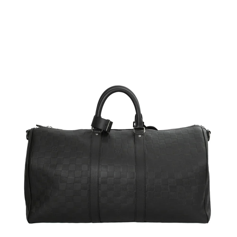 Sac Keepall 45 en toile damier noir