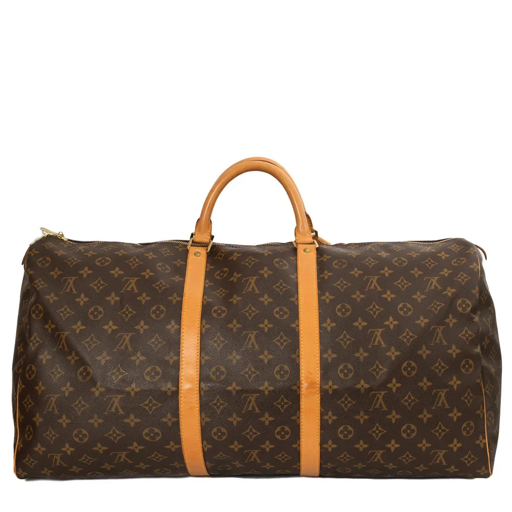 Sac Keepall 60 Vintage en toile monogram marron