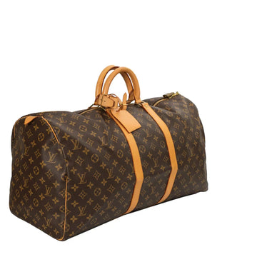 Sac Keepall 55 Vintage en toile monogram marron