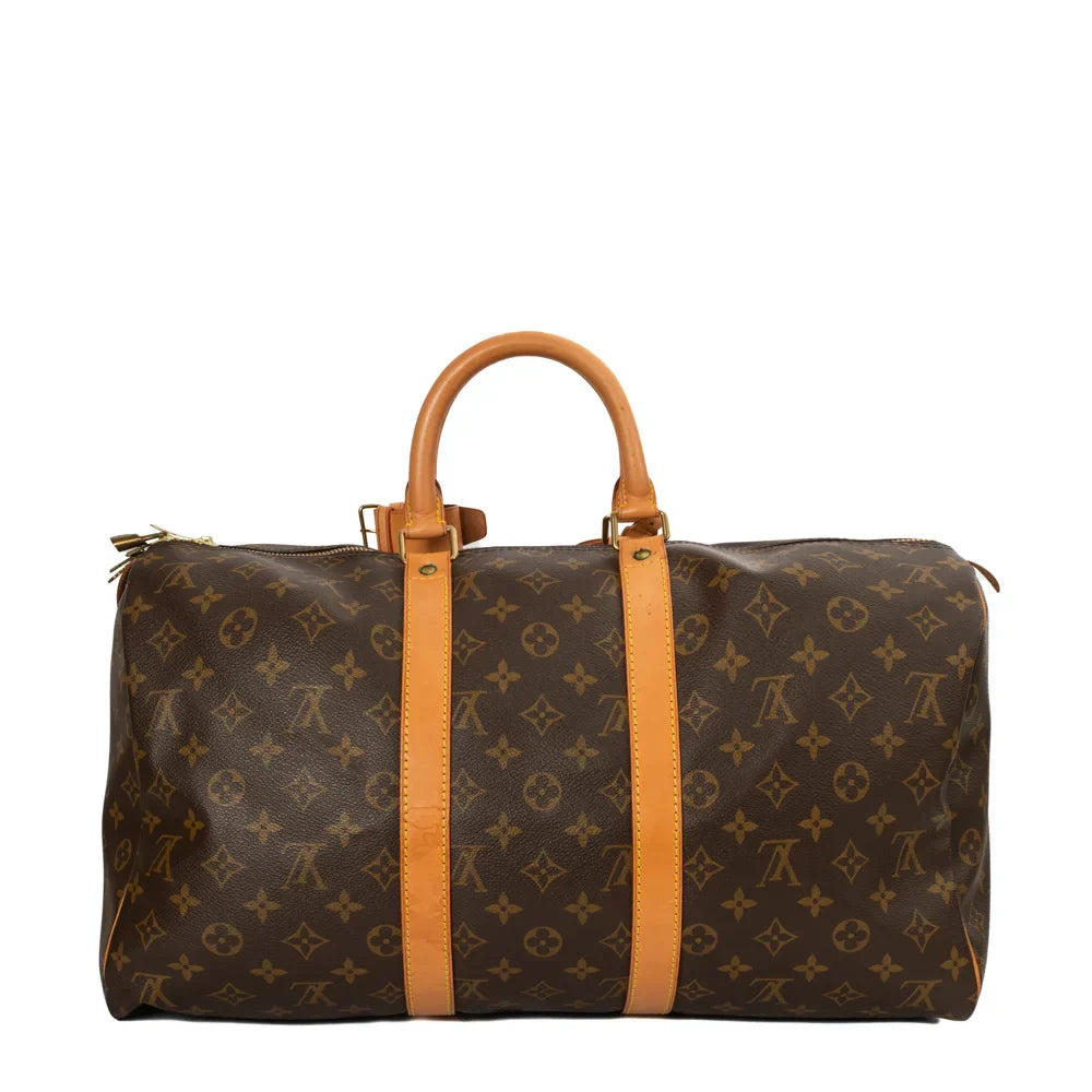Sac Keepall 45 Vintage en toile monogram marron