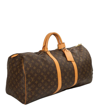 Sac Keepall 55 Vintage en toile monogram marron