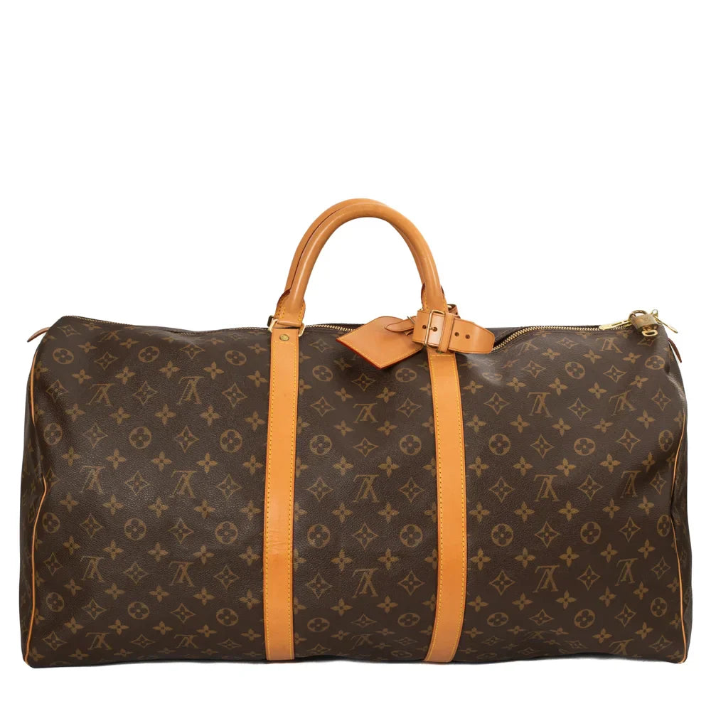 Sac Keepall 60 Vintage en toile monogram marron