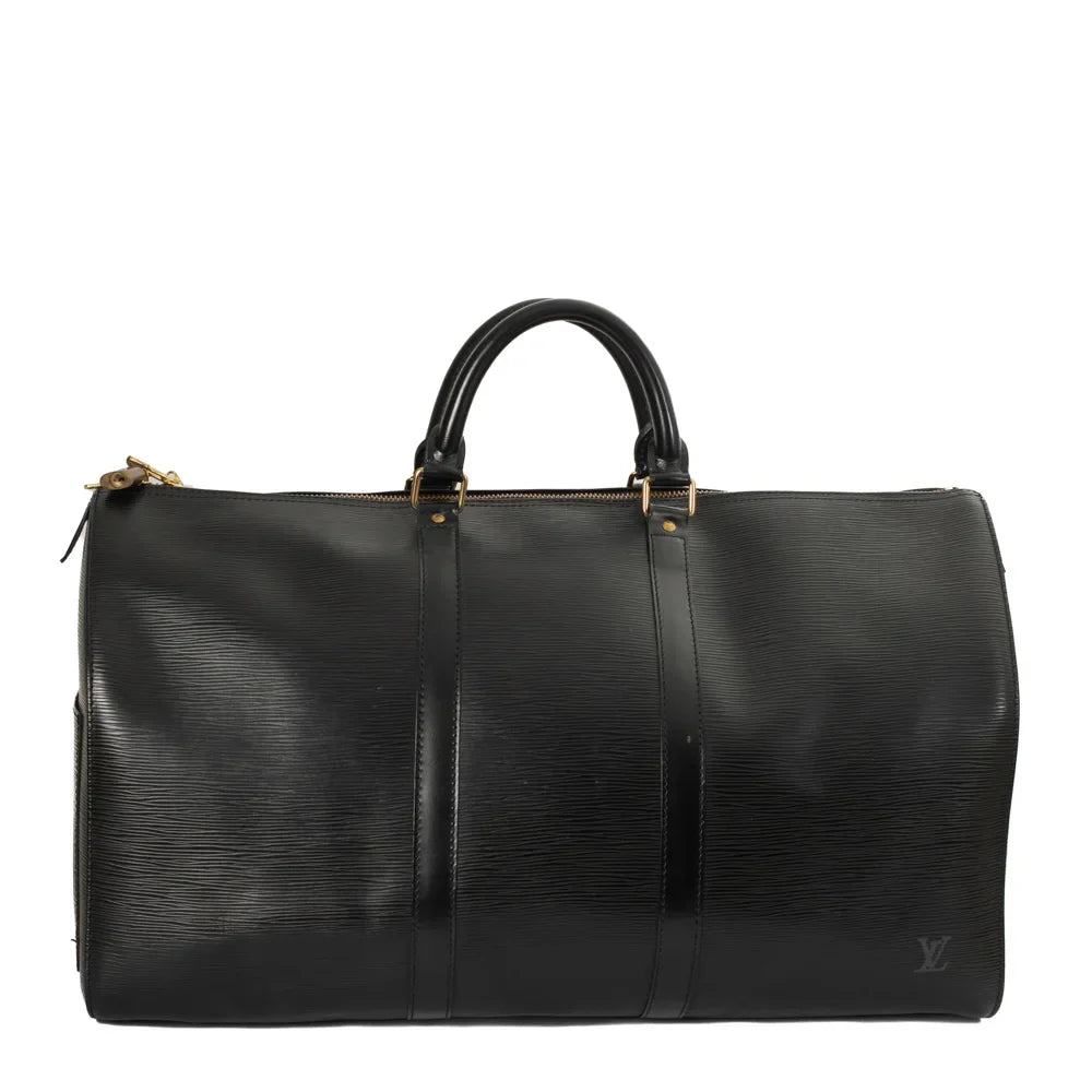 Sac Keepall 50 Vintage en cuir épi noir