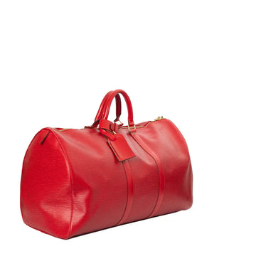 Sac Keepall 50 Vintega en cuir épi rouge
