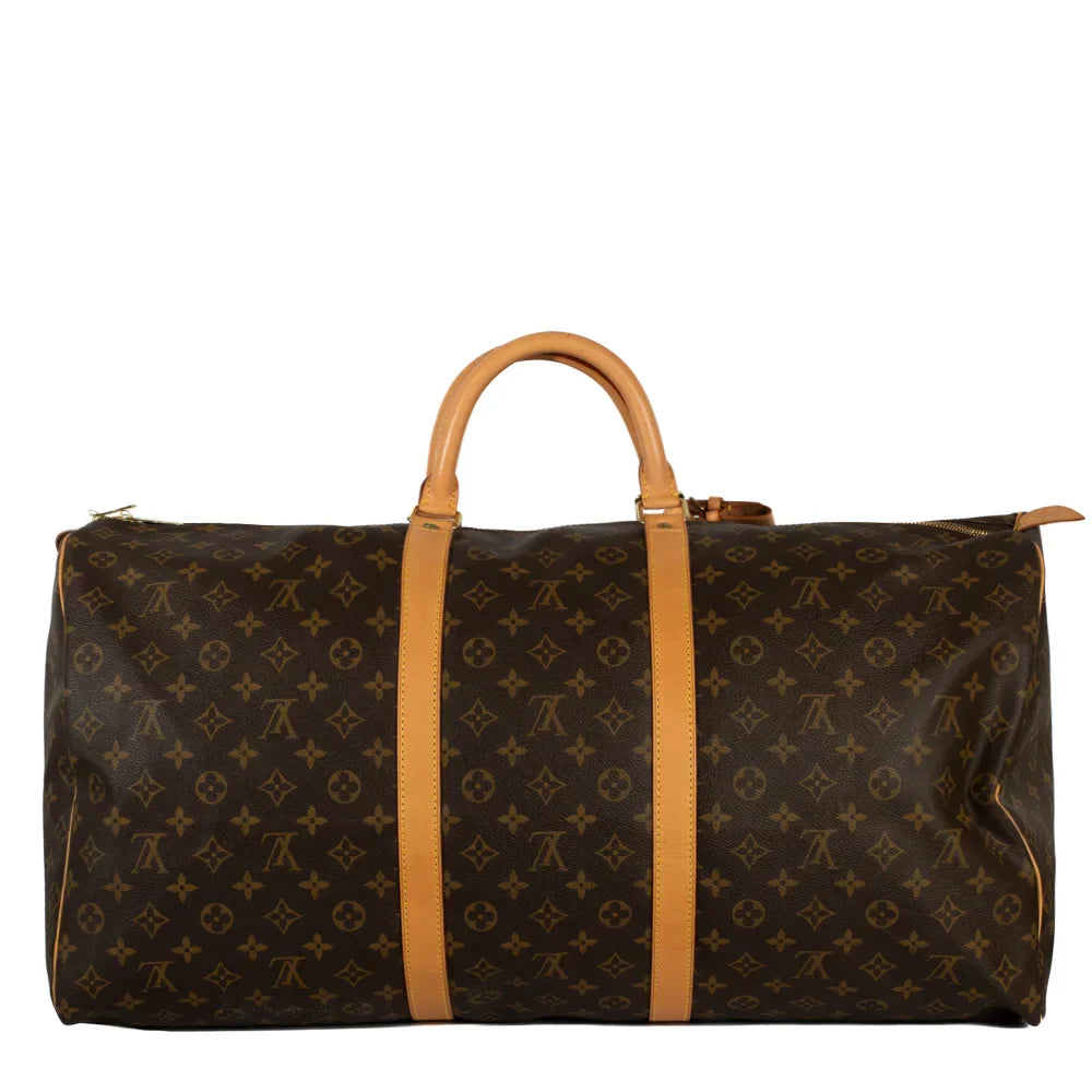 Sac Keepall 60 Vintage en toile monogram marron