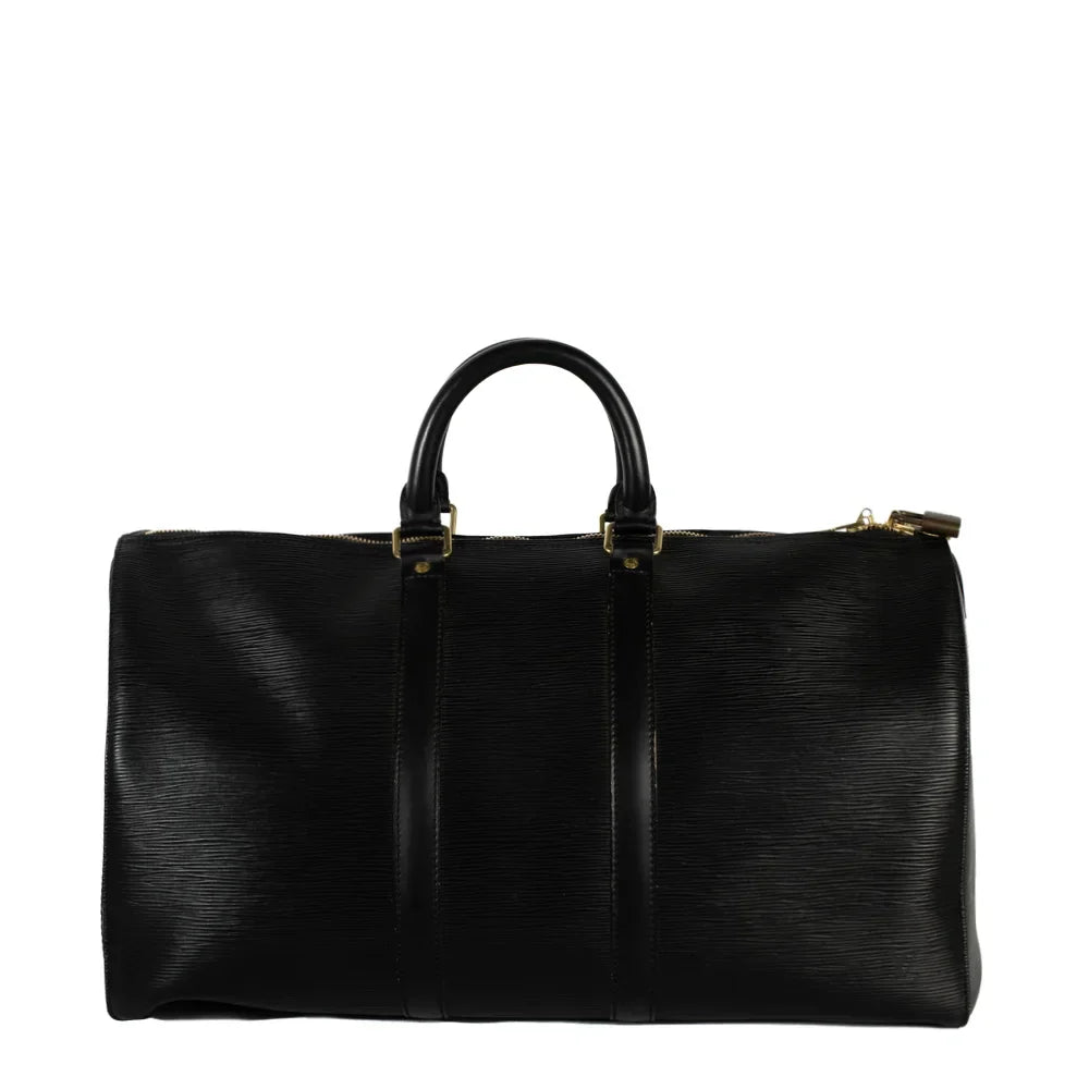 Sac Keepall 45 Vintage en cuir épi noir