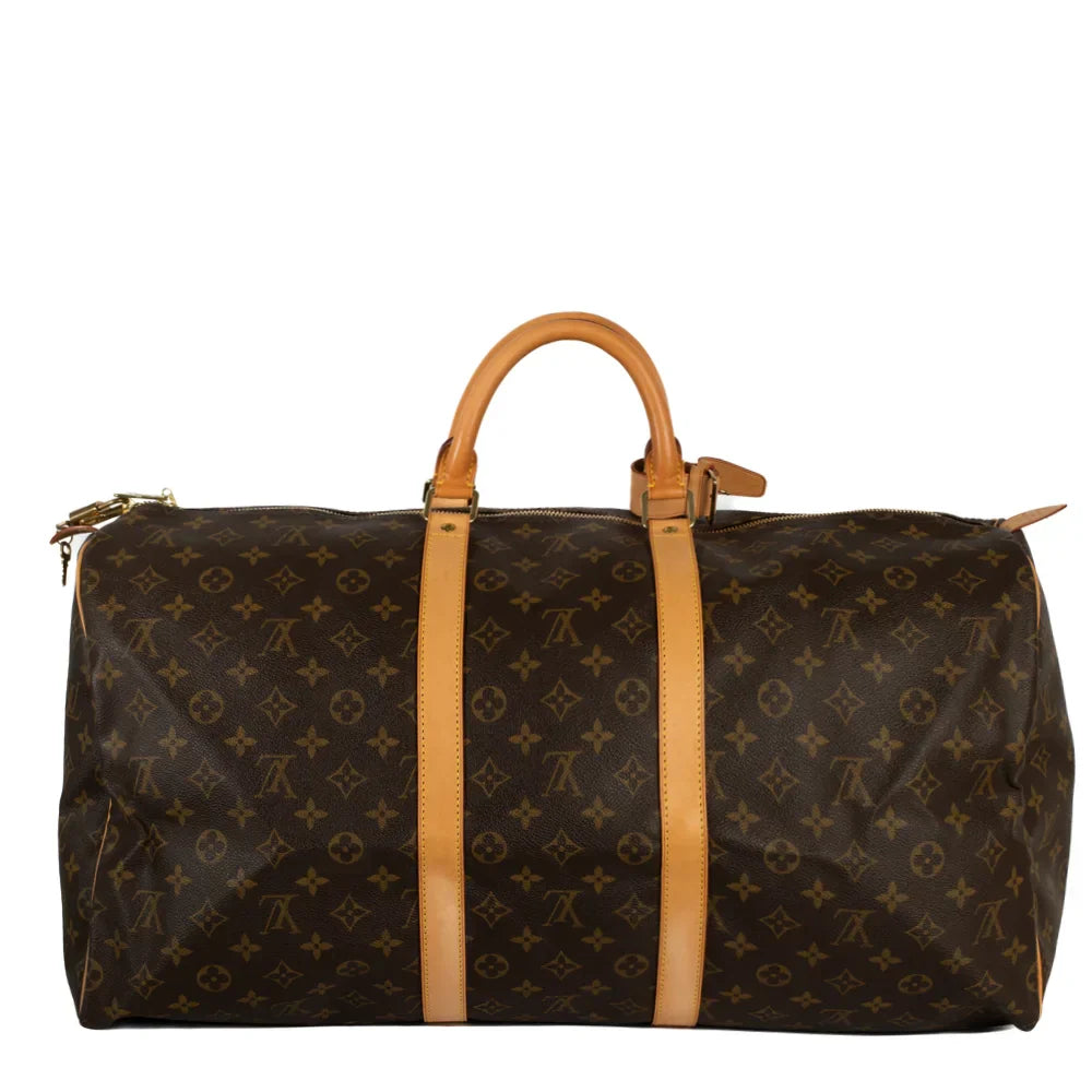 Sac Keepall 55 Vintage en toile monogram marron