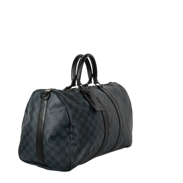Sac Keepall 45 en toile damier gris