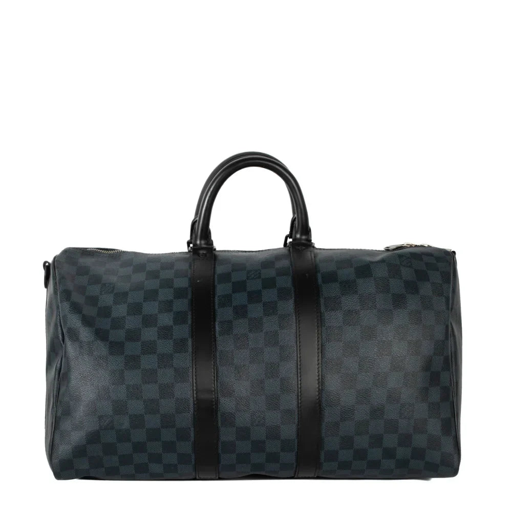 Sac Keepall 45 en toile damier gris