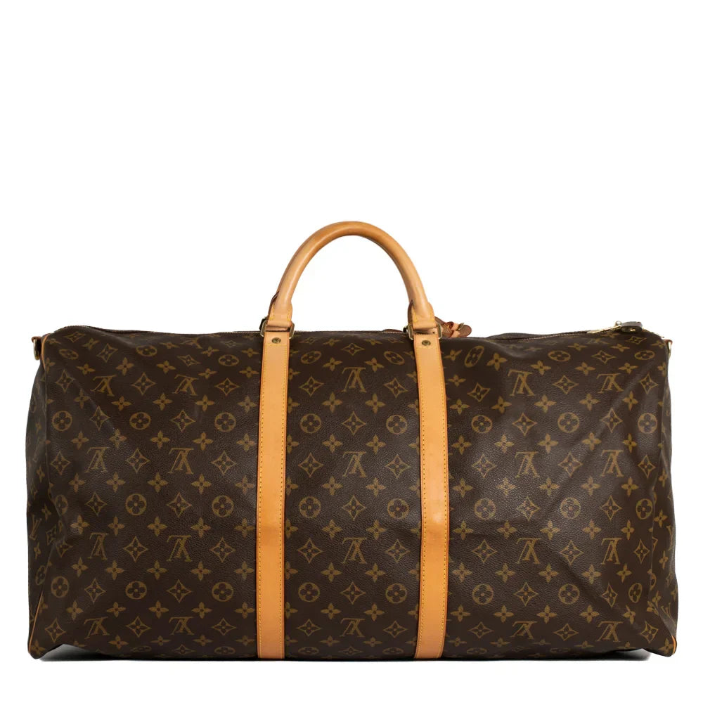 Sac Keepall 60 Vintage en toile monogram marron