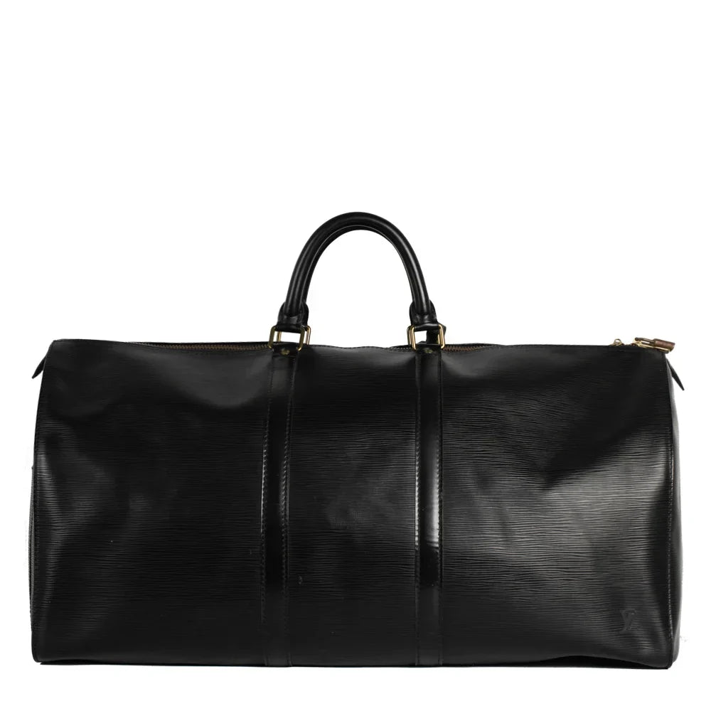 Sac Keepall 55 Vintage en cuir épi noir
