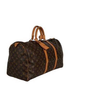 Sac Keepall 50 Vintage en toile monogram marron