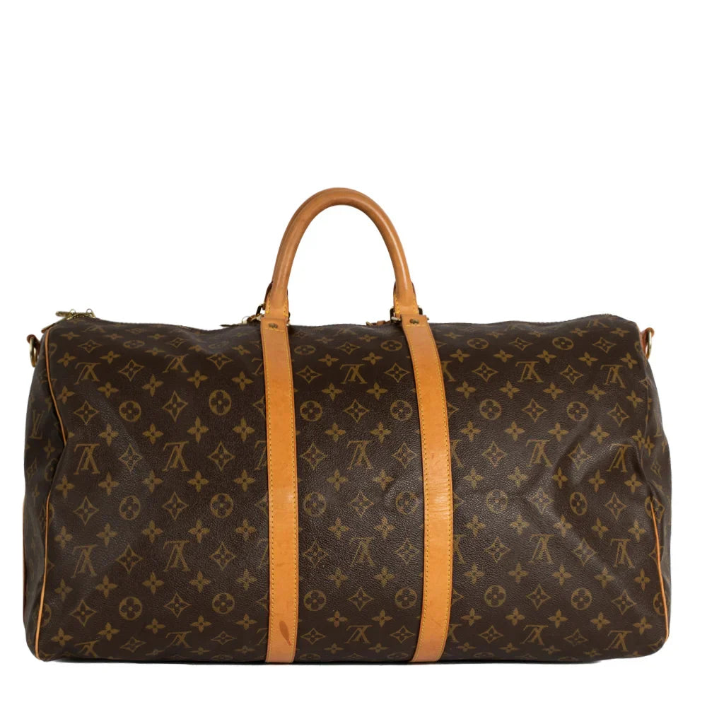 Sac Keepall 55 Vintage en toile monogram marron