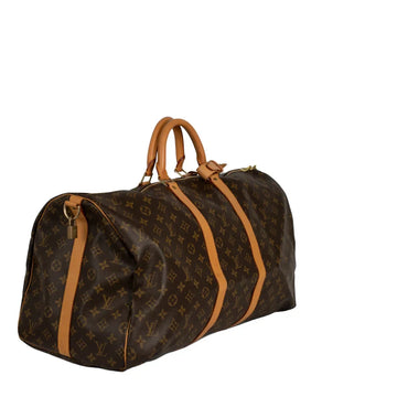 Sac Keepall 55 Vintage en toile monogram marron