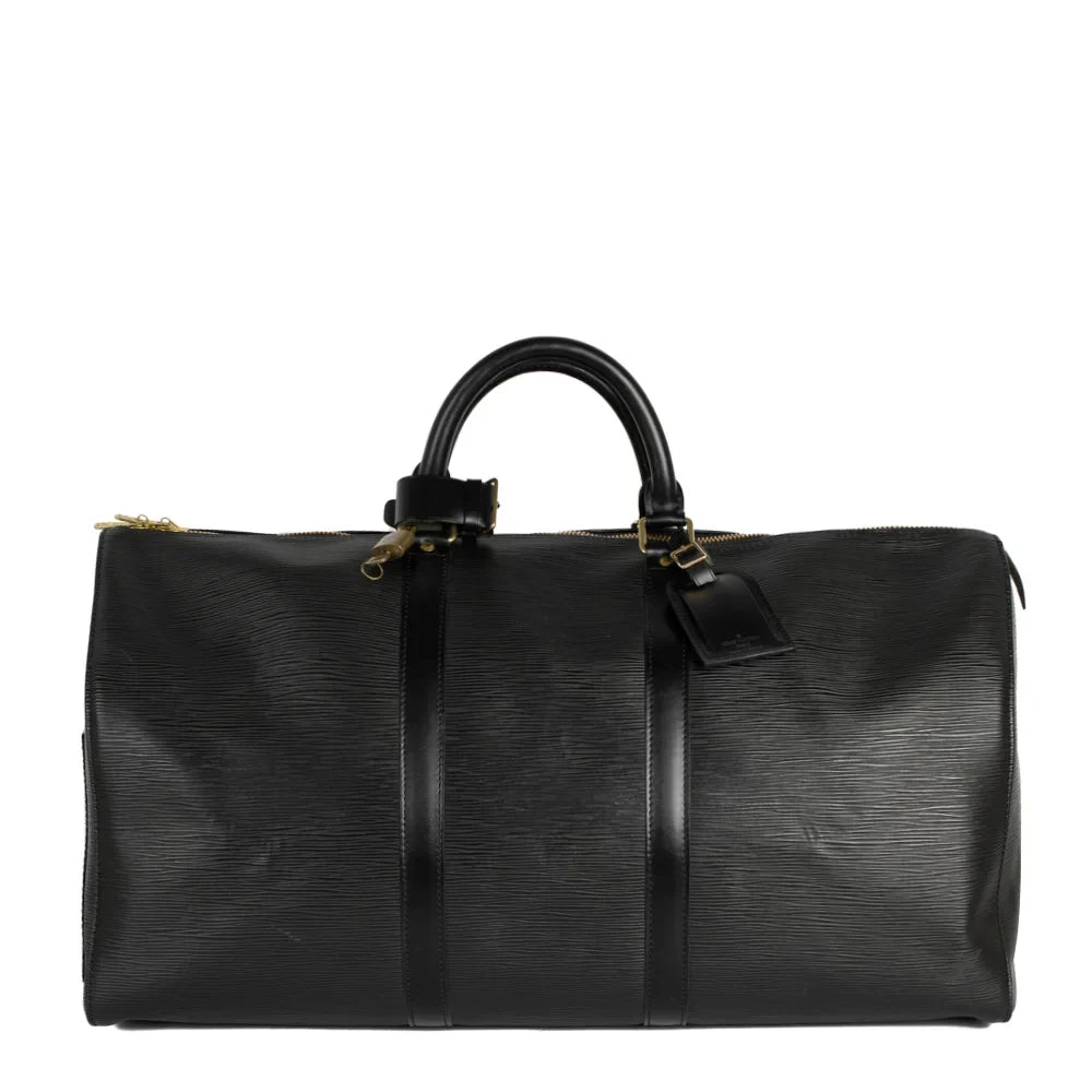 Sac Keepall 50 Vintage en cuir épi noir