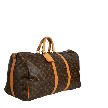 Sac Keepall 55 Vintage en toile monogram marron