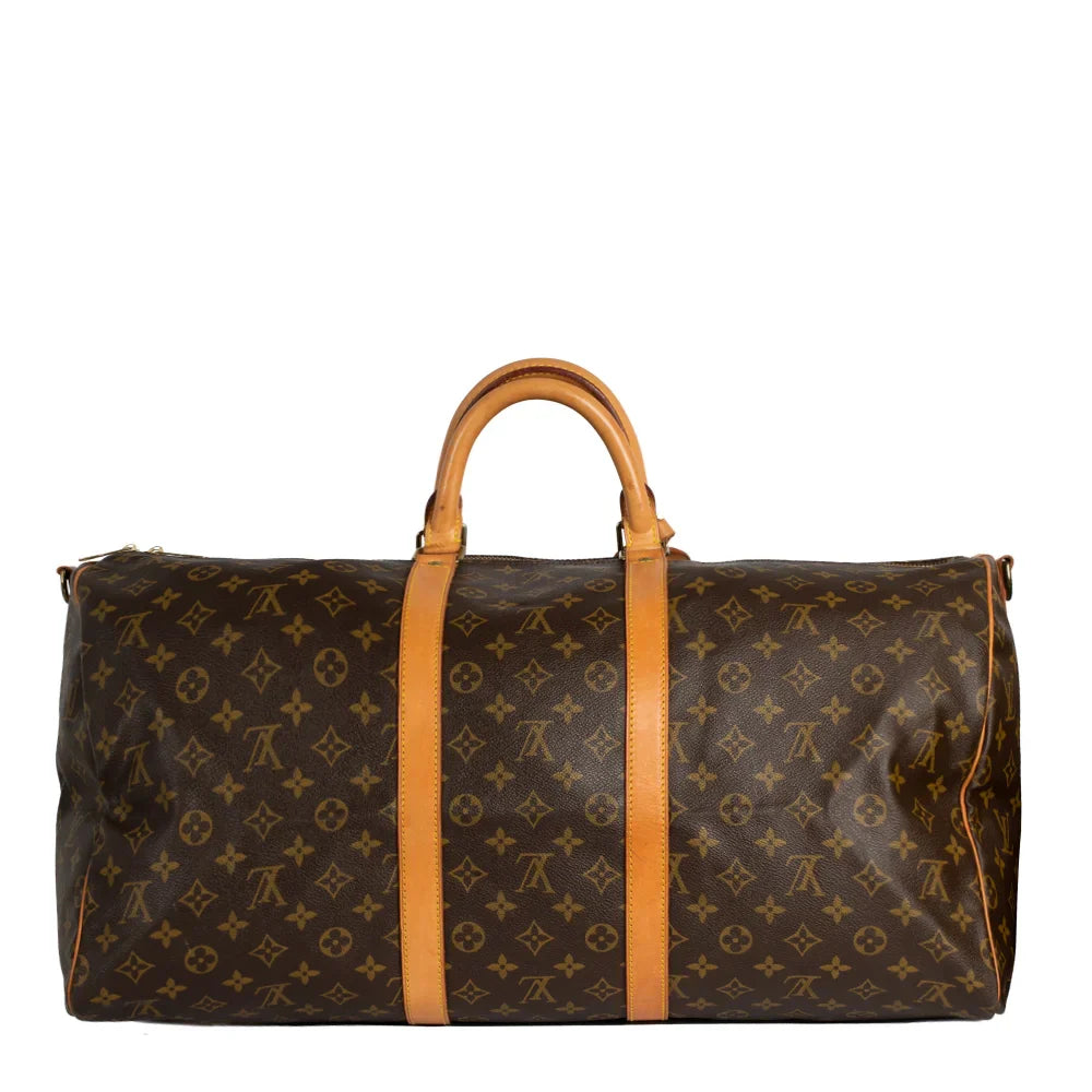 Sac Keepall 55 Vintage en toile monogram marron