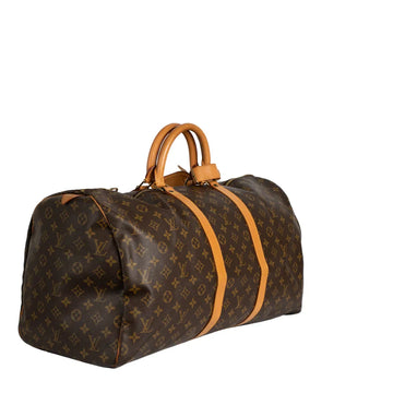 Sac Keepall 55 Vintage en toile monogram marron