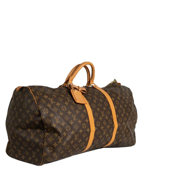 Sac Keepall 60 Vintage en toile monogram marron