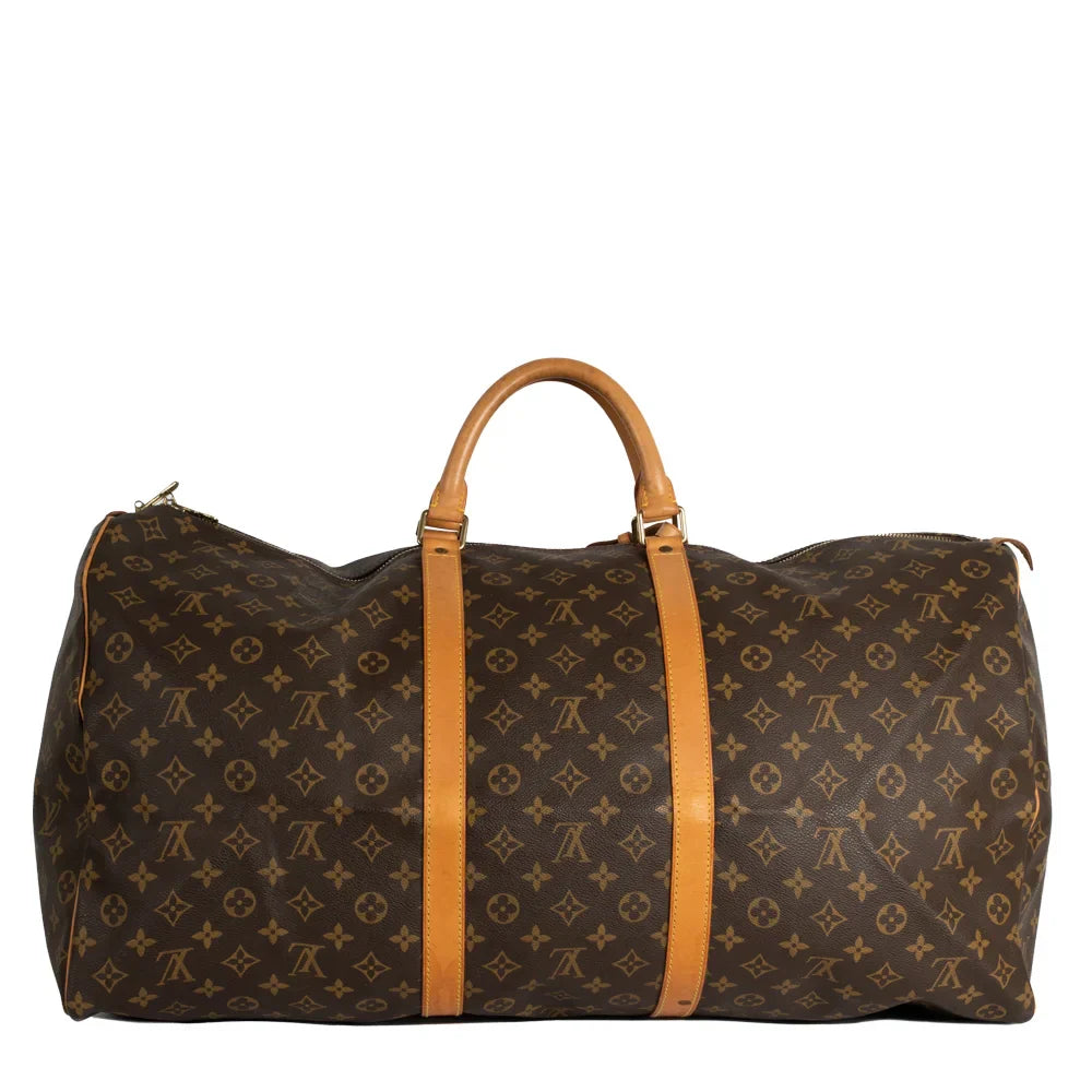 Sac Keepall 60 Vintage en toile monogram marron