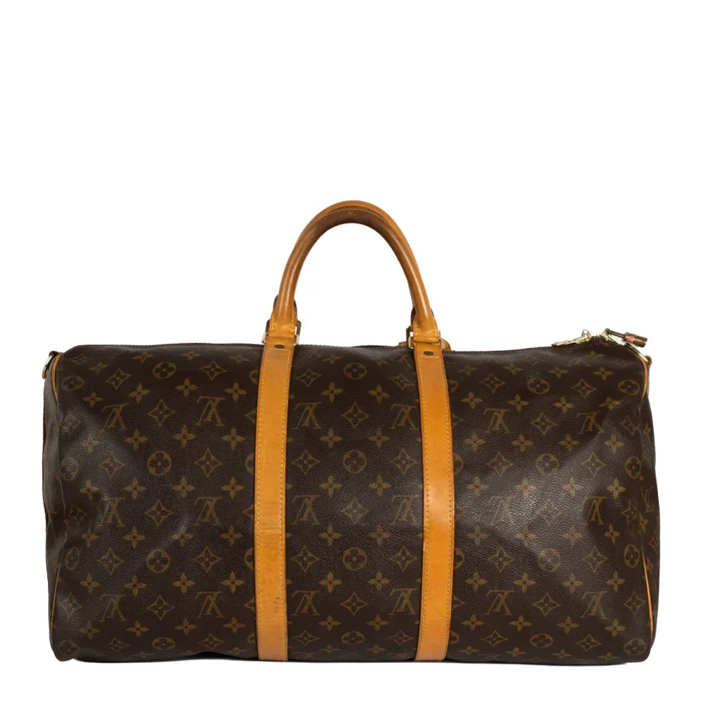Sac Keepall 50 en toile monogram marron