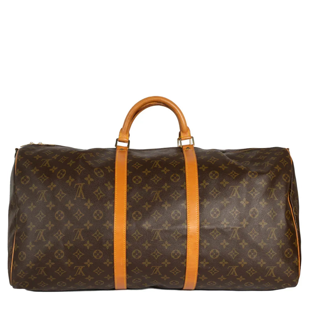 Sac Keepall 60 Vintage en toile monogram marron
