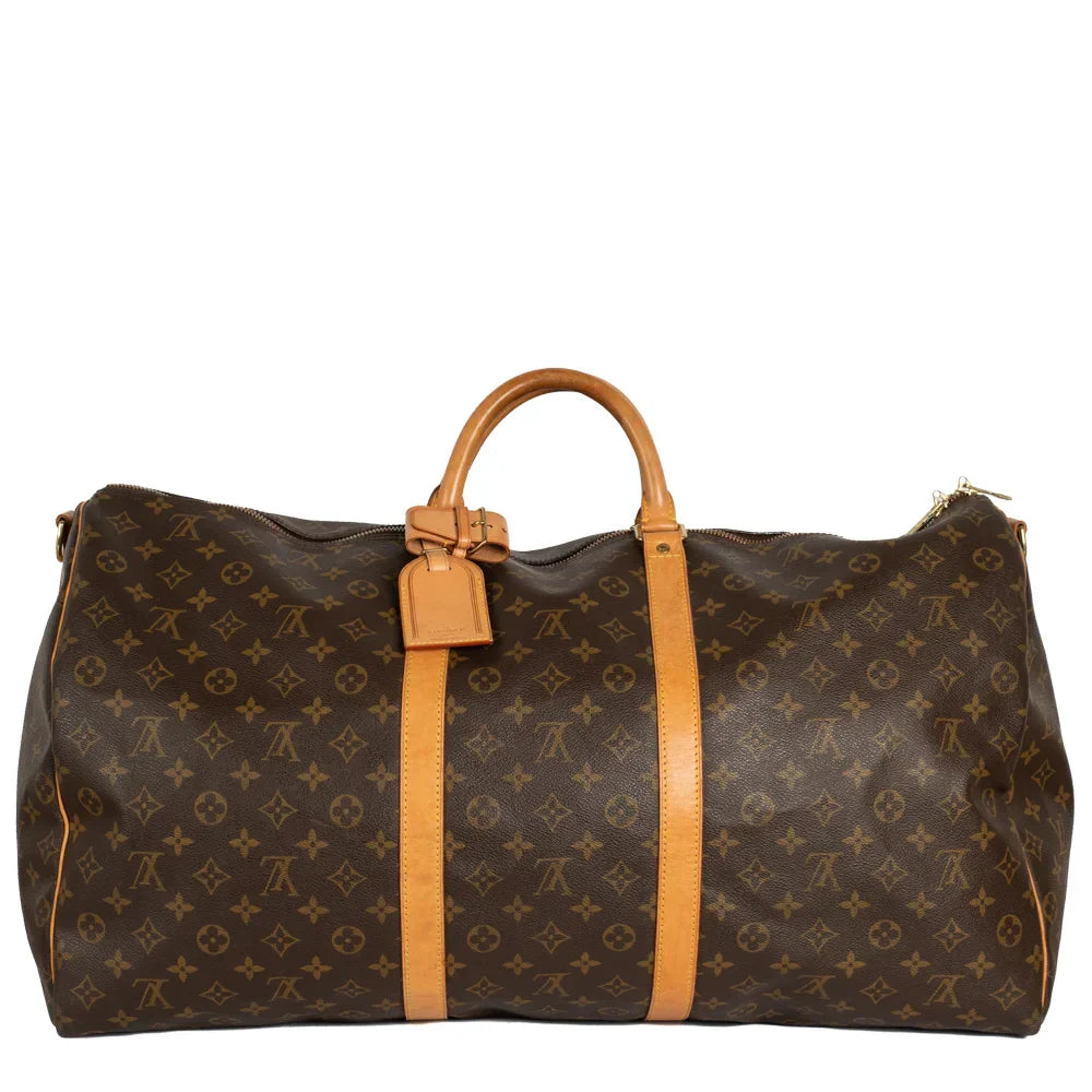 Sac Keepall 60 Vintage en toile monogram marron