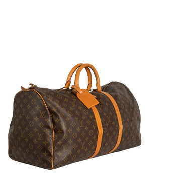 Sac Keepall 55 Vintage en toile monogram marron