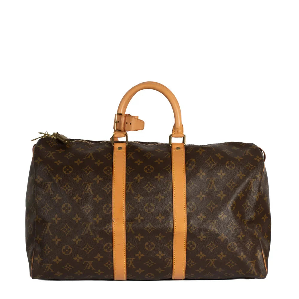 Sac Keepall 45 Vintage en toile monogram marron