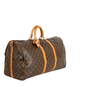 Sac Keepall 55 Vintage en toile monogram marron