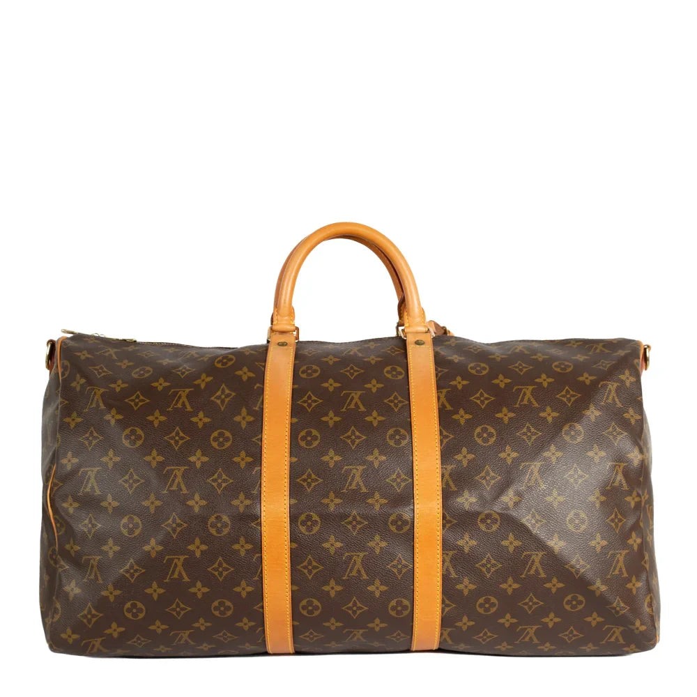 Sac Keepall 55 Vintage en toile monogram marron