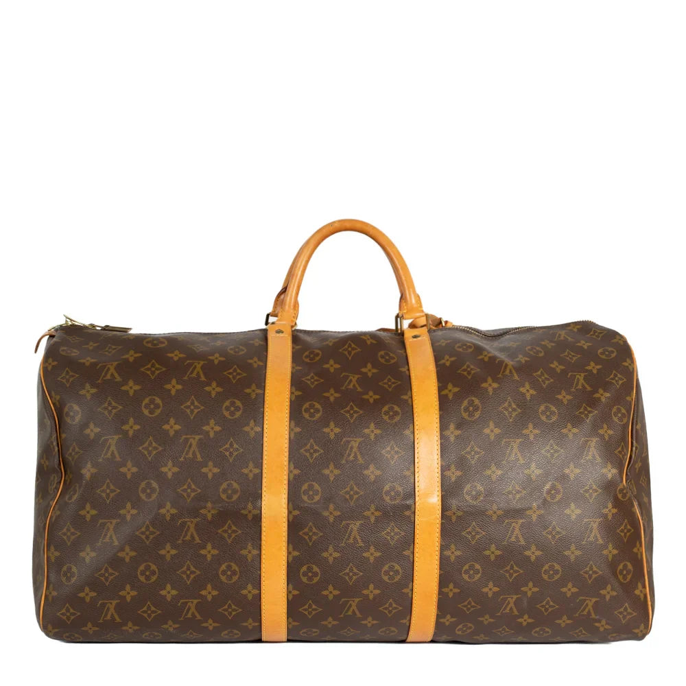 Sac Keepall 60 Vintage en toile monogram marron