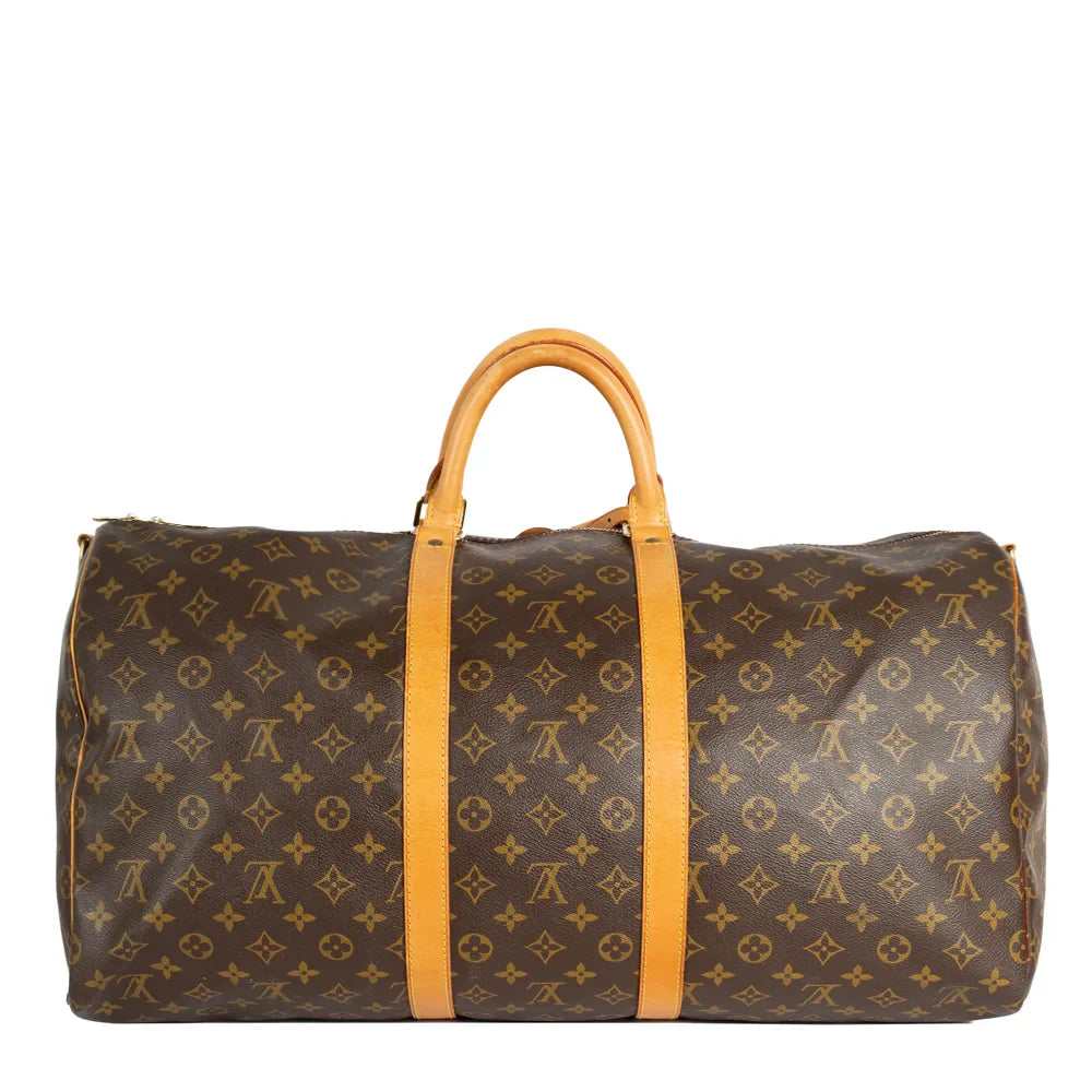Sac Keepall 60 Vintage en toile monogram marron