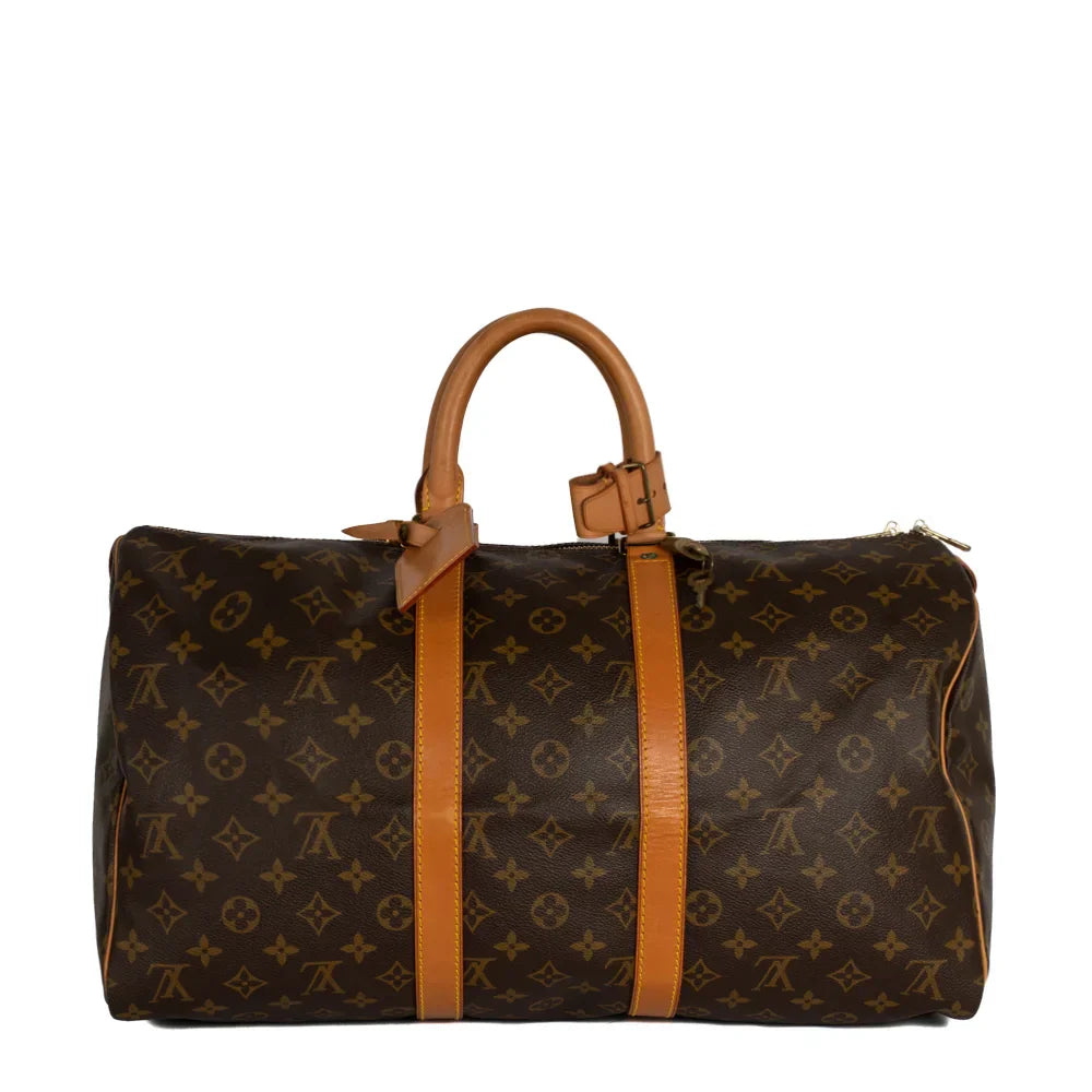 Sac Keepall 45 Vintage en toile monogram marron