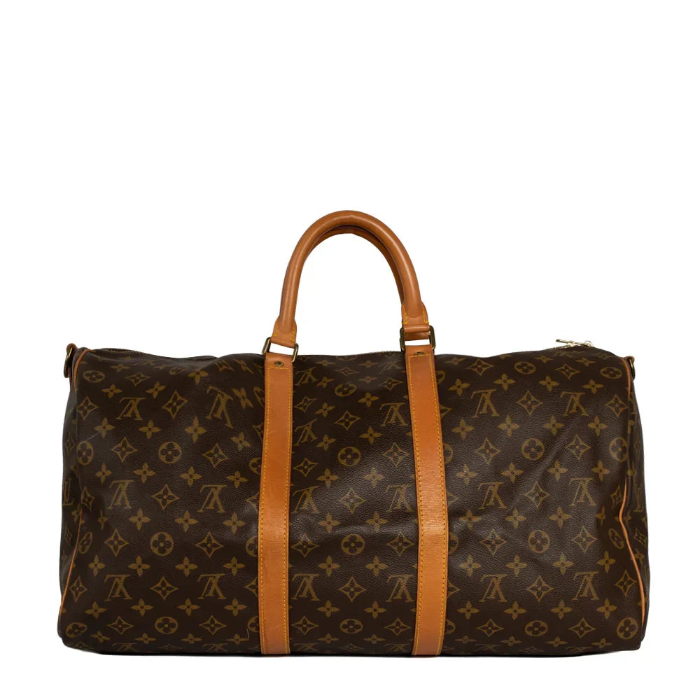 Sac Keepall 50 Vintage en toile monogram marron