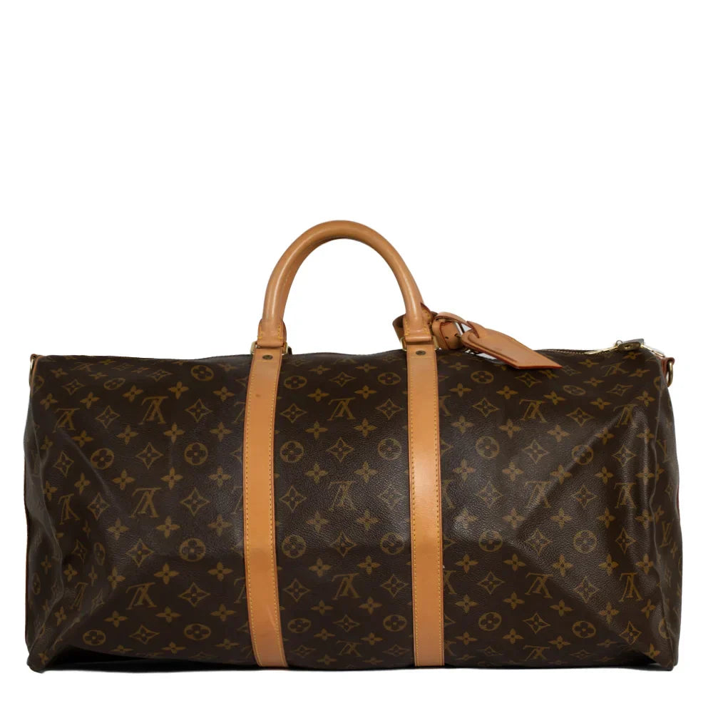 Sac Keepall 55 Vintage en toile monogram marron