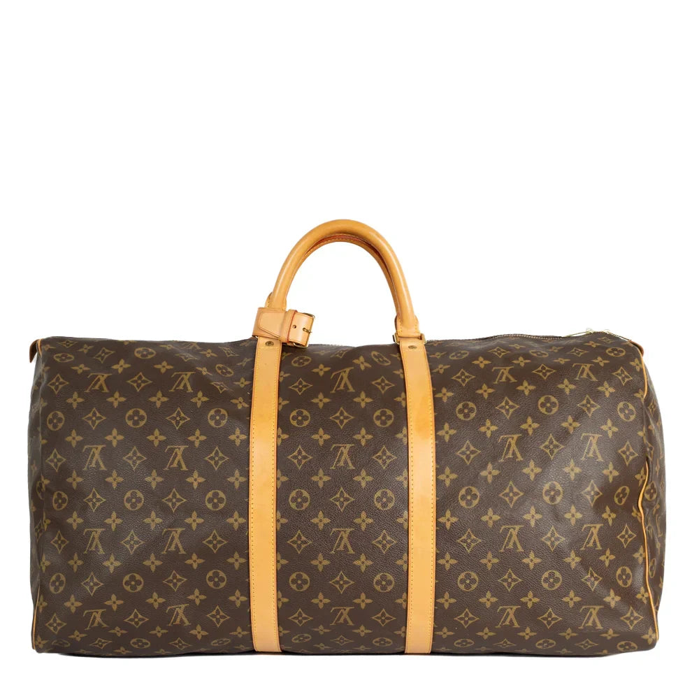 Sac Keepall 60 Vintage en toile monogram marron