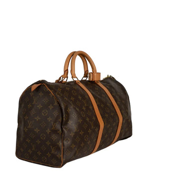 Sac Keepall 50 Vintage en toile monogram marron