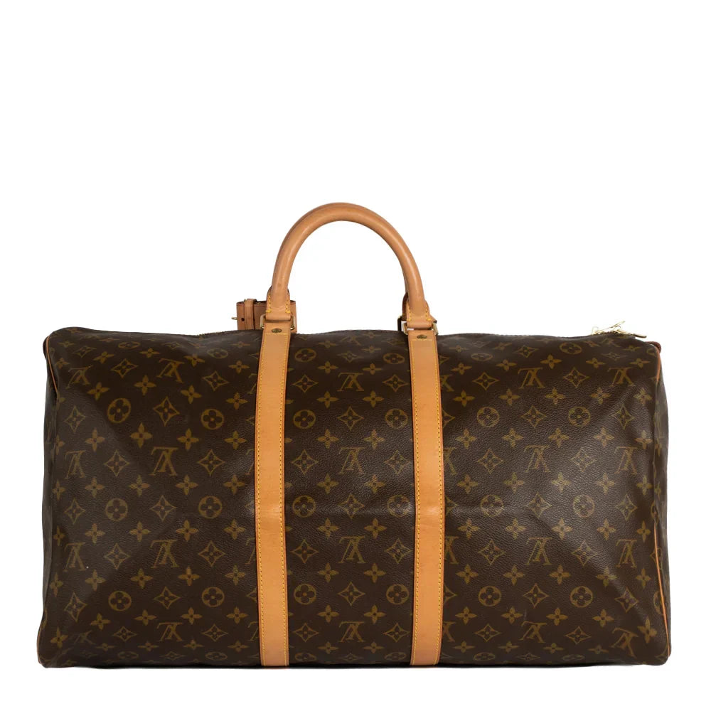 Sac Keepall 55 Vintage en toile monogram marron