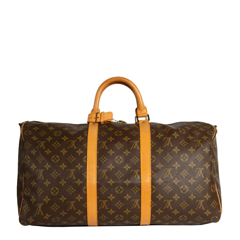 Sac Keepall 50 Vintage en toile monogram marron