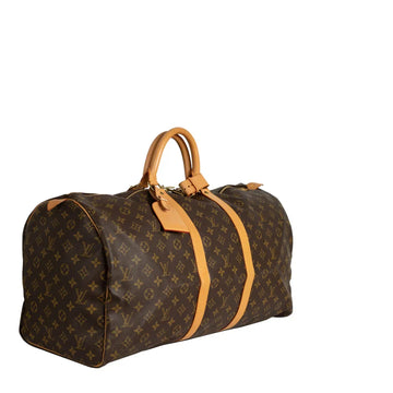 Sac Keepall 55 Vintage en toile monogram marron