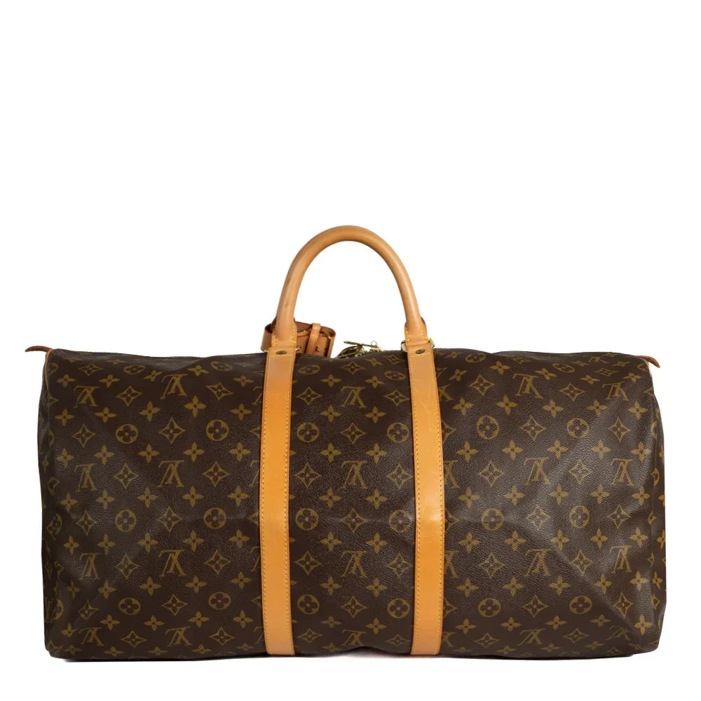 Sac Keepall 55 Vintage en toile monogram marron