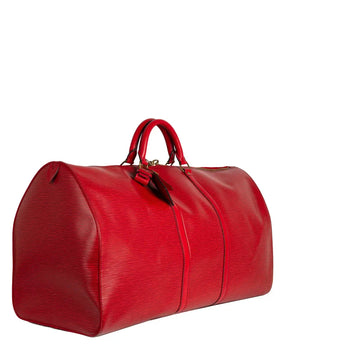 Sac Keepall 60 Vintage en cuir épi rouge