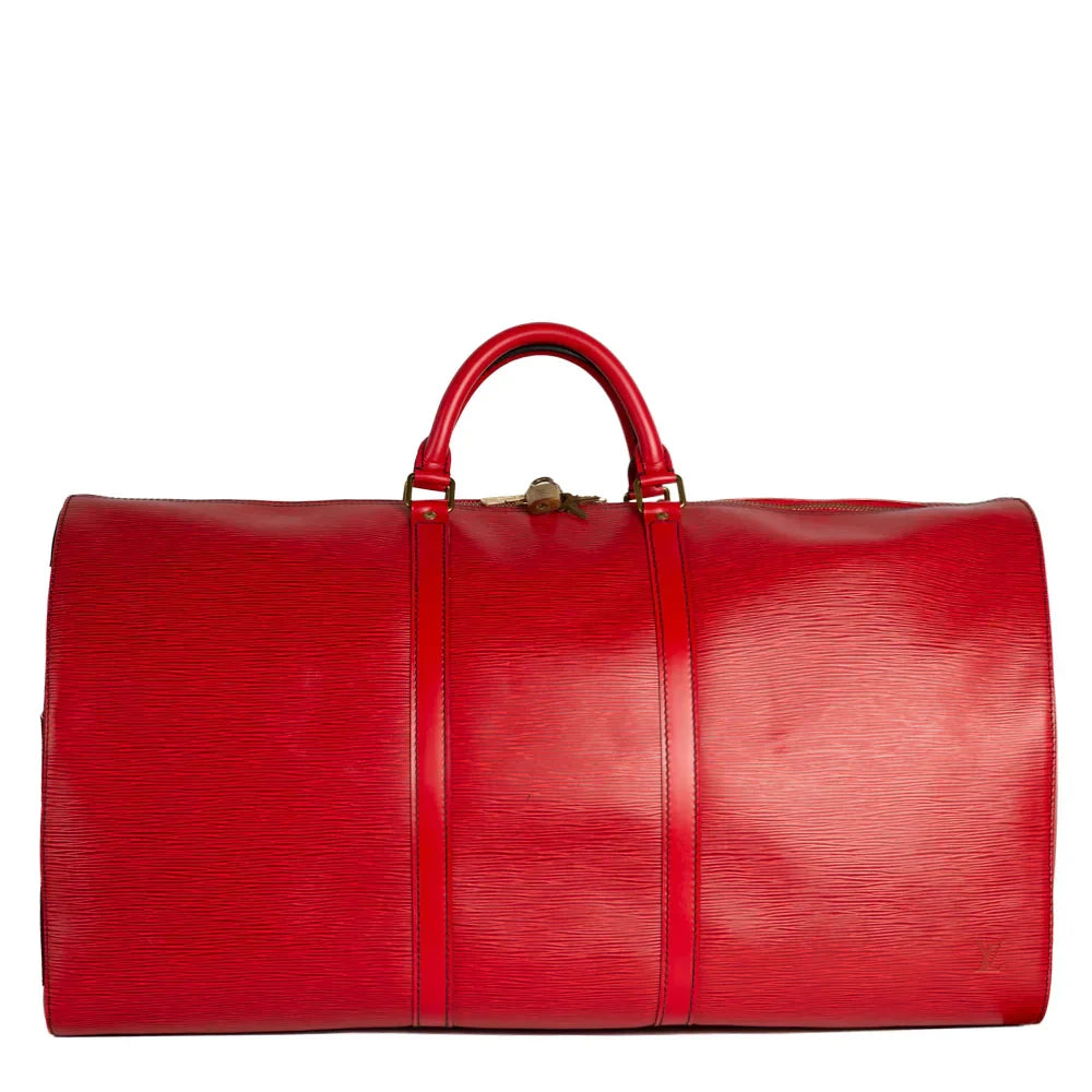 Sac Keepall 60 Vintage en cuir épi rouge
