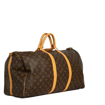 Sac Keepall 55 Vintage en toile monogram marron
